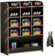 organize in style: b12 black wooden desk organizer for home, office, and school логотип