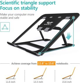 img 3 attached to 📚 SAVFY Portable Laptop Stand Holder for Desk - Foldable Ergonomic Aluminum Laptop Mount for 12''-15'' MacBook, iPad, Notebook - Adjustable Multi-Angle Lightweight Design