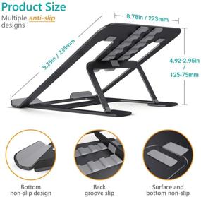 img 2 attached to 📚 SAVFY Portable Laptop Stand Holder for Desk - Foldable Ergonomic Aluminum Laptop Mount for 12''-15'' MacBook, iPad, Notebook - Adjustable Multi-Angle Lightweight Design