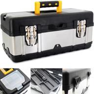 portable lockable stainless steel & plastic tool box organizer - anyyion 16.5-inch, removable tray, truly strong and durable logo