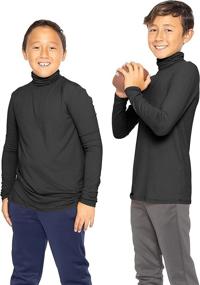 img 3 attached to 👕 Soft Boy's Long Sleeve Turtleneck made with Poly Spandex