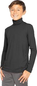 img 4 attached to 👕 Soft Boy's Long Sleeve Turtleneck made with Poly Spandex