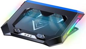 img 4 attached to 🔵 14-18 Inch Gaming Laptop Cooling Pad Stand with Dual Blower, Adjustable Angle, Dual USB Ports, Colorful Lights, and High-Power Fans (Blue)