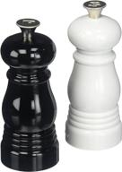 le creuset small salt and pepper mill duo, 5x2 inches each, black and white logo