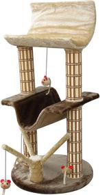 img 1 attached to 🐱 Enticing Double-Decker Cat Perch and Play Tree with Interactive Mouse Toys by Penn-Plax
