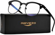 👓 vintage and stylish unisex blue light blocking glasses with retro semi rimless design and metal rivets logo