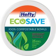 🍃 hefty ecosave 100% компостируемая тарелка, 16 унции, упаковка из 25 штук логотип