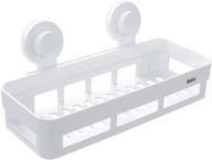 bathlux vacuum adhesive shower caddy suction cup | no-drill removable waterproof bathroom shelf basket | storage organizer for shower | 30162 logo