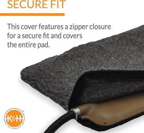 img 2 attached to 🐾 Deluxe Replacement Cover for Small Animal Heated Pad - Gray, 9" x 12" (Pad Sold Separately) by K&H Pet Products