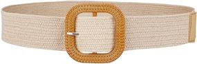 img 4 attached to Elastic Fashion Ladies Women's Accessories with Straw Woven Detailing