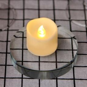 img 3 attached to 🕯️ 12PCS Battery Tea Lights with Timer Flickering Candles | 6hrs On 18hrs Off LED Candles Lights | 24 Hour Cycle Automatically Timed | Includes 100 PCS Decorative Fake Rose Petals - Warm White