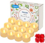 🕯️ 12pcs battery tea lights with timer flickering candles | 6hrs on 18hrs off led candles lights | 24 hour cycle automatically timed | includes 100 pcs decorative fake rose petals - warm white логотип