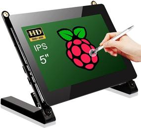 img 4 attached to 5-дюймовый емкостной сенсорный экран Raspberry Pi с высоким разрешением: дисплей HDMI с двумя динамиками, идеально подходит для плат Raspberry Pi 4B/3B+/3B/3A+ и Windows 7/8/10.