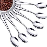 ☕ songziming demitasse espresso spoons - set of 6, mini coffee spoons for dessert, tea, 18/10 stainless steel logo