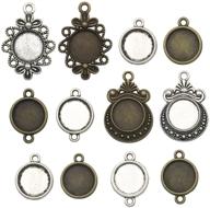 set of 60 round blank bezel pendant trays - 12mm base cabochon settings for jewelry making diy findings (m127) logo