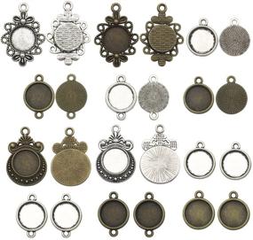 img 3 attached to Set of 60 Round Blank Bezel Pendant Trays - 12mm Base Cabochon Settings for Jewelry Making DIY Findings (M127)