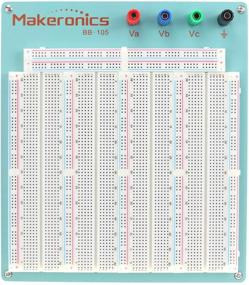 img 2 attached to 🔌 Makeronics 3220 Неопаянная печатная плата: Расширенное решение для экспериментов с точками соединения с синей алюминиевой задней панелью и медными контактными клипами для схемы/Arduino/Raspberry Pi