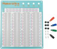 🔌 makeronics 3220 solderless breadboard: enhanced tie-points experiment plug-in solution with blue aluminum back plate and copper contact clips for circuit/arduino/raspberry pi logo