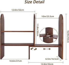 img 1 attached to 📚 Bamboo Desktop Bookshelf: Expandable Bookcase for Office Supplies Storage and Organization - Retro Brown