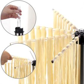 img 1 attached to 🍝 Compact Collapsible Pasta Drying Rack - Rotary Arms, Detachable & Easy to Clean - Spaghetti Noodle Dryer Stand for up to 6 lbs of Homemade Pasta