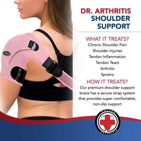 img 2 attached to 🏥 Orthopedic Shoulder Support Brace [Single] &amp; Comprehensive Handbook Written by Doctor - Effective Relief for Left &amp; Right Shoulder Injuries (Pink)