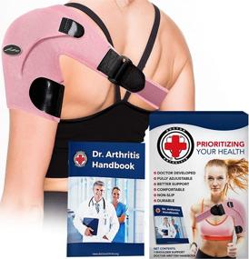 img 4 attached to 🏥 Orthopedic Shoulder Support Brace [Single] &amp; Comprehensive Handbook Written by Doctor - Effective Relief for Left &amp; Right Shoulder Injuries (Pink)