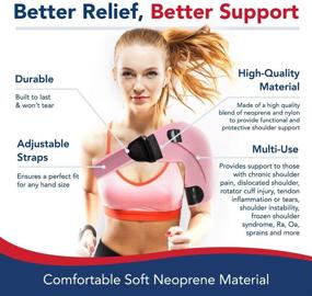 img 1 attached to 🏥 Orthopedic Shoulder Support Brace [Single] &amp; Comprehensive Handbook Written by Doctor - Effective Relief for Left &amp; Right Shoulder Injuries (Pink)