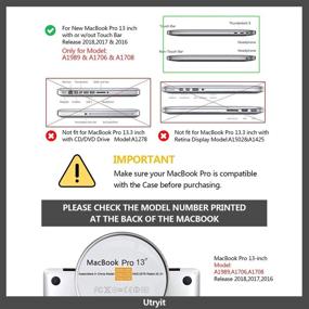 img 3 attached to Utryit Crystal Clear MacBook Air 13 Case (A1369 &amp; A1466, 2010-2017 Release) - Transparent Hard Case Cover with Keyboard Cover &amp; Screen Protector