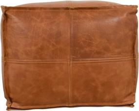 img 1 attached to 🛋️ Handmade Moroccan Square Leather Pouf - Comfortable Ottoman & Footrest in Marrakesh Style, Ideal for Home and Wedding Gifts, Natural Brown Cover (Unstuffed)