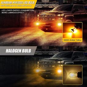 img 2 attached to Optimized for SEO: Auxbeam 5201 5202 LED Fog Light Bulbs, 3000K Amber Yellow, Super Bright H16 LED Bulb, High Power 50W 12V LED, 9009 5202 Bulb for Signal, Turn, Brake, Parking, Tail, DRL (Set of 2)