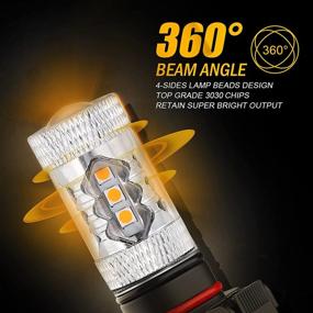 img 3 attached to Оптимизировано для SEO: лампы для LED-противотуманных фар Auxbeam 5201 5202, 3000K янтарно-желтый, супер яркая LED-лампа H16, высокая мощность 50 Вт 12 В LED, лампа 9009 5202 для сигнала, поворота, торможения, стоянки, задний ход, DRL (набор из 2 шт.)