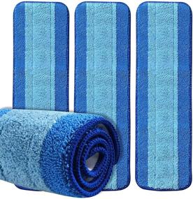 img 4 attached to 🧽 Senowi 4-Pack Microfiber Spray Mop Replacement Heads, 18 Inch - Compatible with Bona Wet & Dry Mop, Washable & Reusable for Wet/Dry Mops