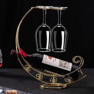 🍷 cdybox creative wine rack furnishing articles, wrought iron wine bottle holder, european-style hanging goblet glass holder (gold) логотип