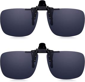 img 4 attached to UV Protection Clip on Sunglasses for Prescription/Non-Prescription Specs | Polarized, Lightweight Flip Up Lenses | Easy Attachment | 2 Pack by Read Optics