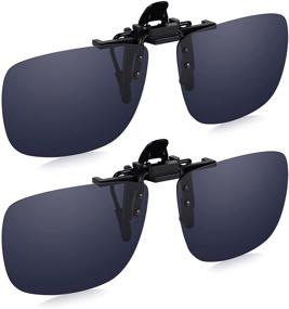 img 3 attached to UV Protection Clip on Sunglasses for Prescription/Non-Prescription Specs | Polarized, Lightweight Flip Up Lenses | Easy Attachment | 2 Pack by Read Optics