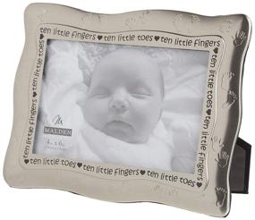 img 3 attached to Silver Pewter Picture Frame: Malden International Designs Ten Little Fingers, Ten Little Toes, 4x6