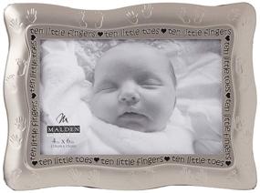 img 4 attached to Silver Pewter Picture Frame: Malden International Designs Ten Little Fingers, Ten Little Toes, 4x6