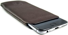 img 4 attached to 📱 Dockem Synthetic Leather Sleeve: Ultra Slim Case for iPhone 12 Mini, SE 2020, 8, 7, 6 & 6S (Dark Brown)