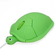 🐢 cute animal turtle wired mouse for laptop - green, 1200dpi, 3 buttons logo