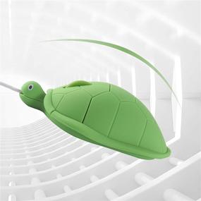 img 3 attached to 🐢 Cute Animal Turtle Wired Mouse for Laptop - Green, 1200DPI, 3 Buttons