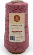 🧶 cotton cashmere cone yarn - machine knitting and crocheting, fingering weight dusty pink thread - 820 yards, 5.3oz bobbin sock yarn (pink) logo