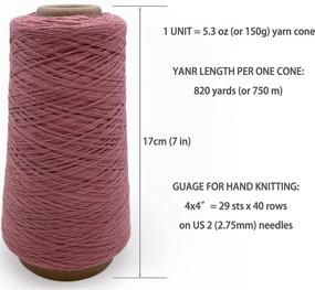 img 2 attached to 🧶 Cotton Cashmere Cone Yarn - Machine Knitting and Crocheting, Fingering Weight Dusty Pink Thread - 820 Yards, 5.3oz Bobbin Sock Yarn (Pink)