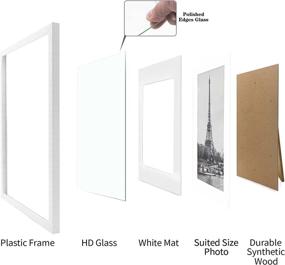 img 3 attached to 🖼️ 5x7 Inch Picture Frame 10 Pack Set: Wall and Tabletop Display, White Frame with Real Glass, Includes 4x6 Inch Mat - Premium Quality!