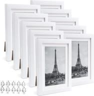 🖼️ 5x7 inch picture frame 10 pack set: wall and tabletop display, white frame with real glass, includes 4x6 inch mat - premium quality! логотип