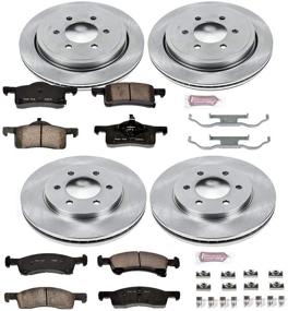 img 1 attached to 🔧 Комплект тормозов Power Stop KOE1934 Autospecialty для передней и задней оси - заводские тормозные диски и керамические накладки: премиальная замена тормозов для оптимальной производительности