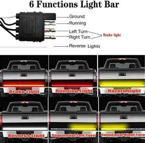 img 2 attached to Ricoy 60-inch Triple-Row LED Tailgate Light Bar - Super Bright Amber Sequential Signal Strip for Trucks, SUVs, RVs, Trailers