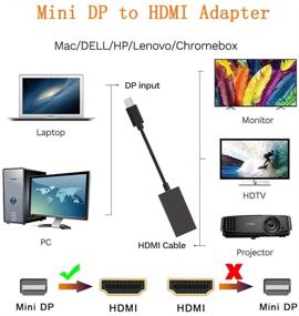 img 3 attached to 🔌 Адаптер DEORNA Mini DisplayPort к HDMI: конвертер Thunderbolt для MacBook, Microsoft Surface, монитора, проектора - 1 шт., черный