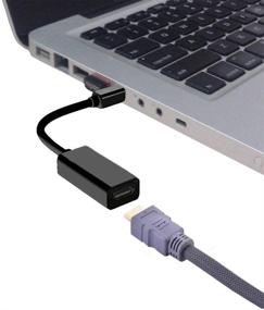 img 2 attached to 🔌 Адаптер DEORNA Mini DisplayPort к HDMI: конвертер Thunderbolt для MacBook, Microsoft Surface, монитора, проектора - 1 шт., черный