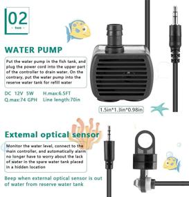 img 2 attached to 🐠 Hygger Aquarium Alarm Auto Top Off Kit with Smart ATO Water Pump, Automatic Water Refill and One-Key Water Drain, Water Level Monitor with Dual Protection Sensors for Saltwater and Freshwater Tanks