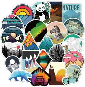 img 4 attached to Outdoor Adventure Stickers Pack - 50 Pcs Wilderness Nature Stickers for Travel, Camping, Hiking, and Backpacking - Vinyl Decals for Luggage, Laptop, Car Bumper, Helmet, and Water Bottle